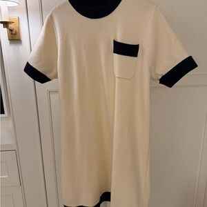 Tuckernuck Navy and Cream Collar Sweater Dress